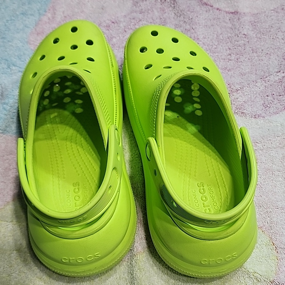 Crocs Crush Platform Clogs in Lime Green Women SZ 8 / Men SZ 6 - Picture 5 of 12